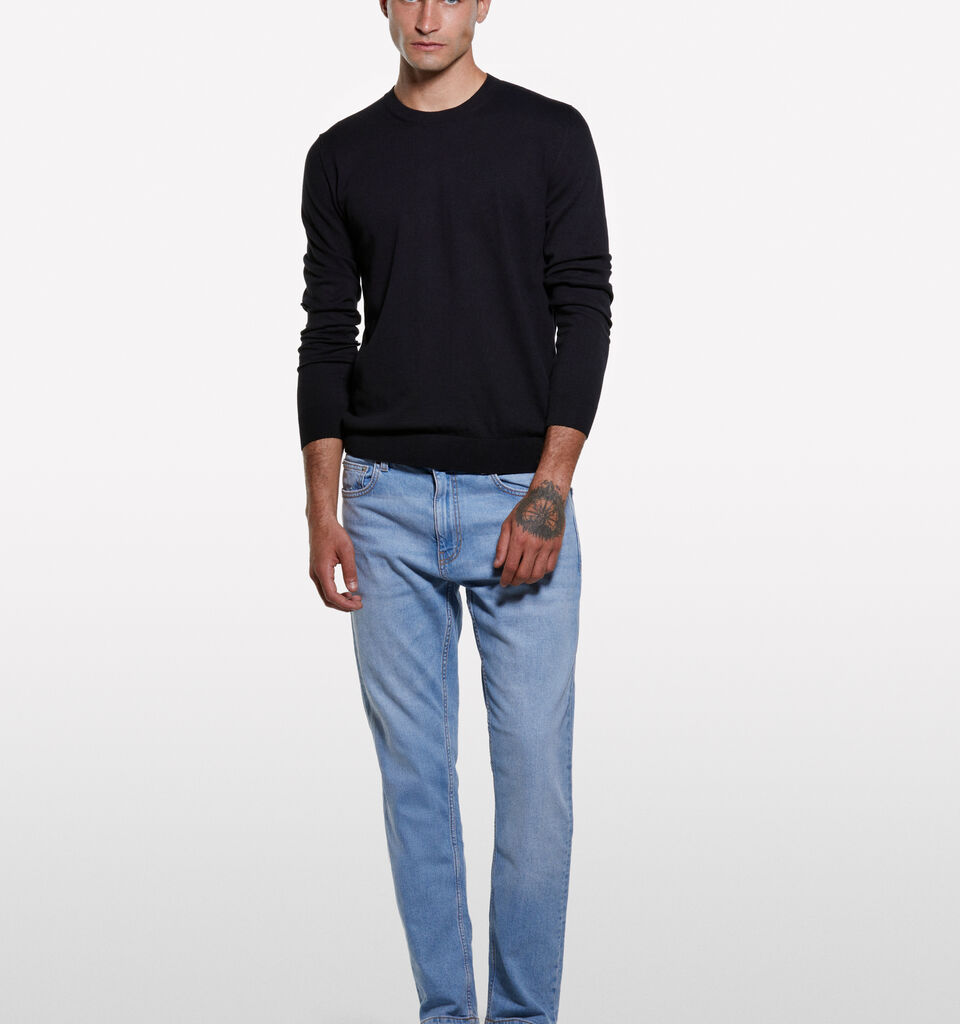 Black crew neck sweater - men's crew neck sweaters - Black | Sisley image number 1